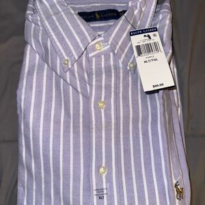 Ralph Lauren Men's Lavender Striped Shirt